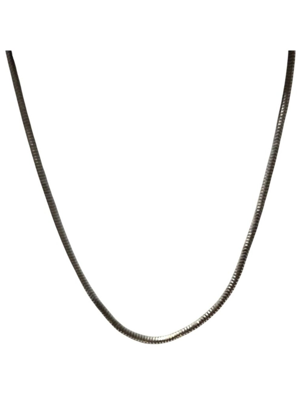 Vintage Snake Chain Necklace Silver Tone Minimalist Sleek Layering Jewelry Women